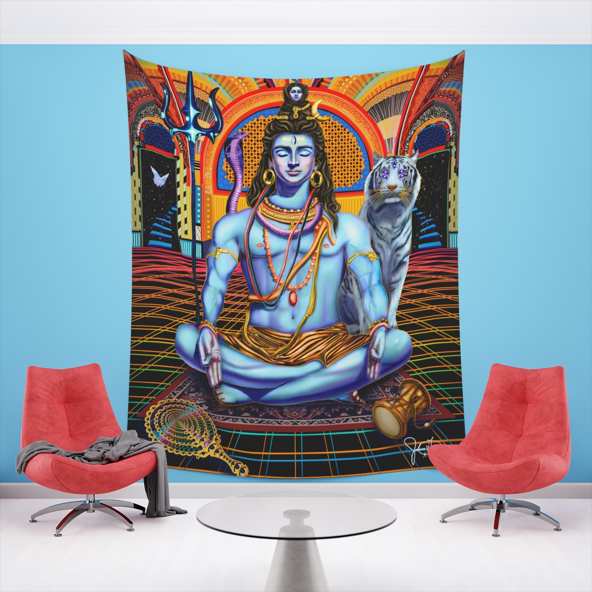 Shiva Wall Tapestry Juliana Garces Art