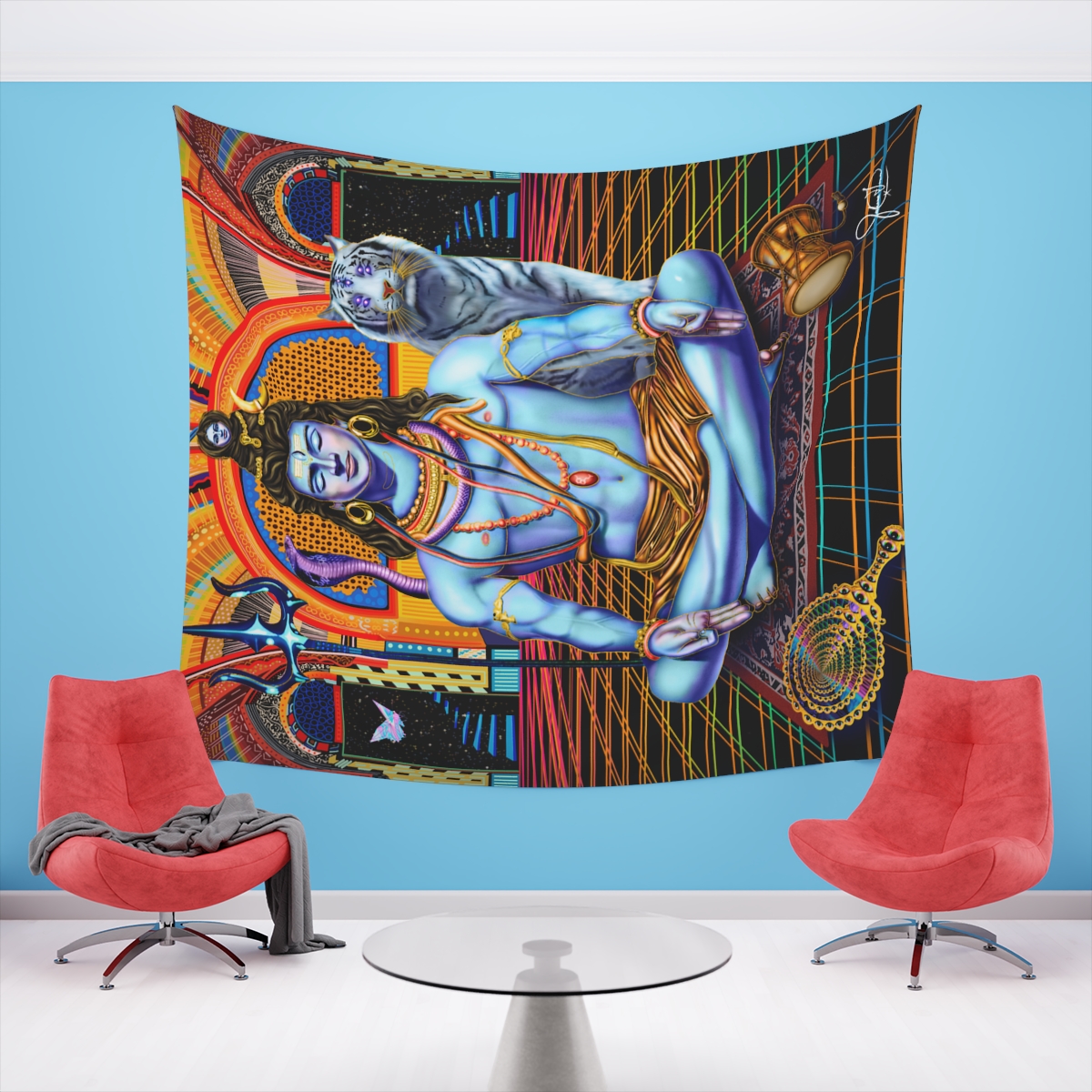 Shiva Wall Tapestry Juliana Garces Art