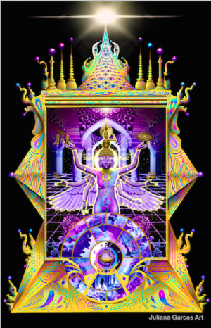 The Infinite Self and the Wheel of Life (Extended Design) 20 x 24 Metal Print