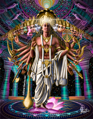 Krishna's Cosmic Form 20 x 24 Metal Print