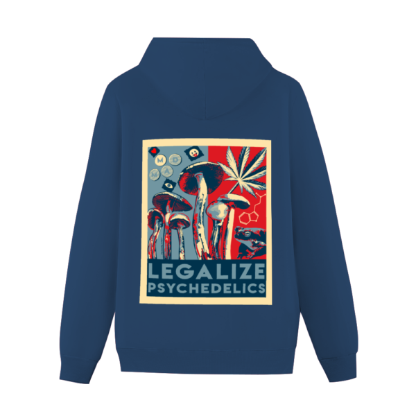 Legalize Psychedelics Unisex Blue Hoodie - Image 4