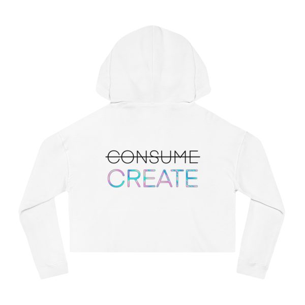 "Create" Women’s Cropped Hooded Sweatshirt - Image 2
